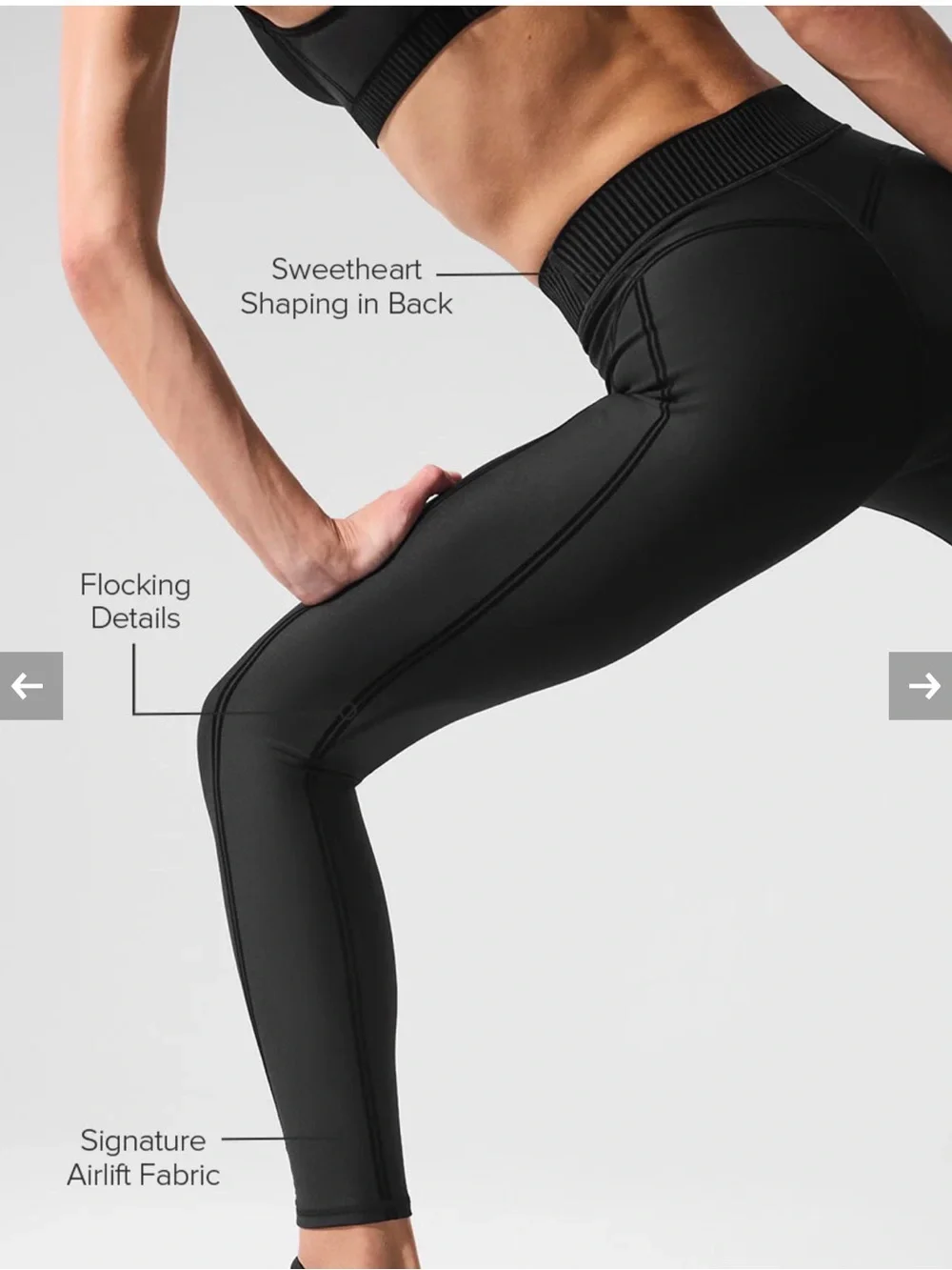 Alo Airlift Black Sports Bra and Leggings Set